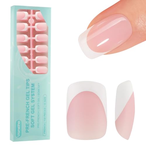 150Pcs French Gel Nails, Vansiho French Tip Press on Nails,