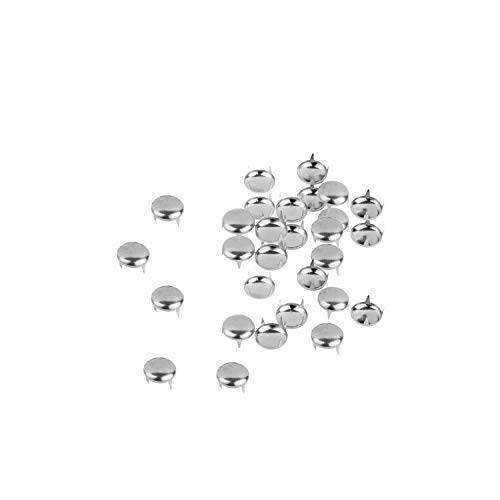 Weddecor Dôme Tête Punk Clous Rivets pour Conception Jean Cuir Tissu Maroquinerie, Gothique Vêtements, Chaussures, Accessoires Mode, DIY Projets - Argent, 3.5mm Cover