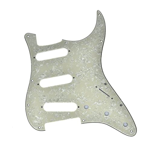 Pickguard 11 trous Strat SSS en perle vieillie pour guitare USA Mexique