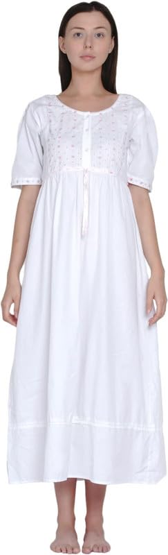 Chemise de nuit classique à manches courtes en coton confortable