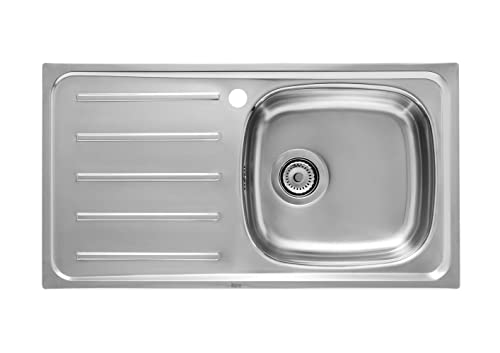 Roca,E,Fregadero de 1 cubeta de acero inoxidable y escurridor a la izquierda,A870H40901