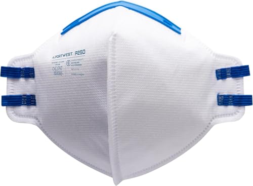 Portwest P250 Disposable FFP2 Fold Flat Respirator Face Mask (Pack of 20) White