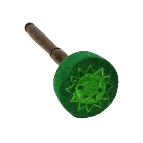100 pezzi Battente per campana tibetana in legno duro, realizzato a mano, per campana tibetana, per campana tibetana, bastone in feltro, rosso/verde