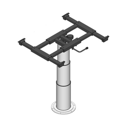 Ilse Liftsäule mit x/y Verschiebung und Verdrehung Hubtisch Camping Wohnwagen Tisch grau Sockel