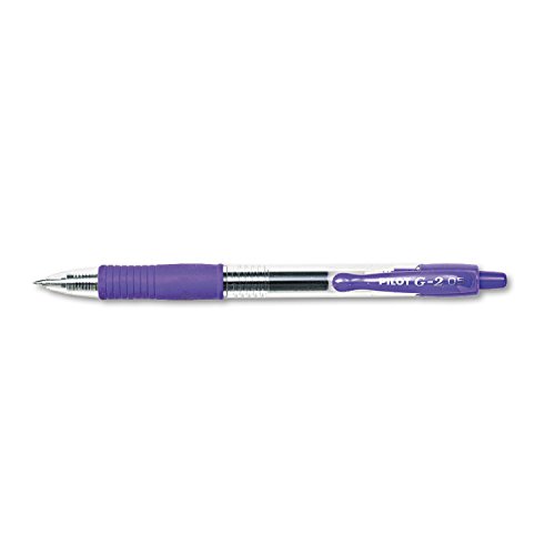 Image of Pilot G2 Retractable Premium Gel Ink Roller Ball Pens, Extra Fine Point, Purple Ink, Dozen Box (31006)