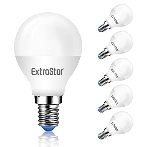 EXTRASTAR 6W Ampoule LED Culot E14 Globe G45, 480Lumen, Equivalent à Ampoule Traditionnelle 48W, 3000K Blanc Chaud, Non-Dimmable, Lot de 6