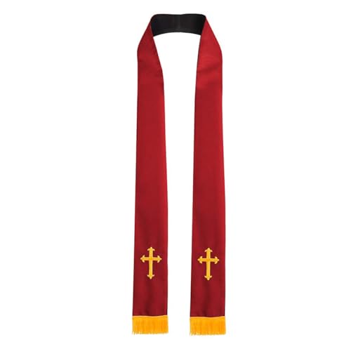 Bufanda de pastor unisex adulto reversible iglesia clero coro sacerdote cruz oro