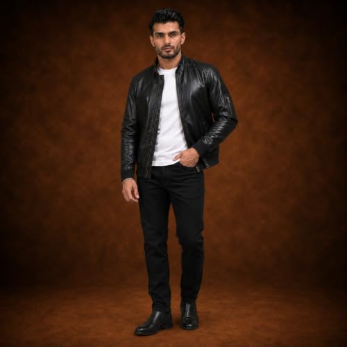 FINEHIDE Black Leather Bomber Jacket for Men - Image 7