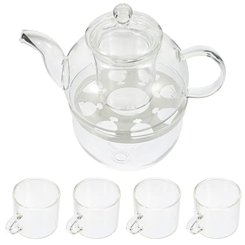 UPKOCH Tetera de Vidrio con Tazas Y Candelabros de Agua Transparente Calentador de Caldera Biberina de Botella de…