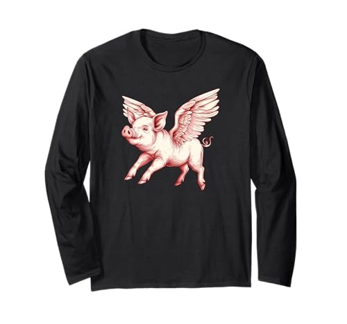 Maiali volanti divertenti - Maiale che vola - Quando i maiali possono volare Maglia a Manica