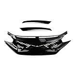 Kühlergrill Racing Grill Kompatibel for Honda Civic 10th Gen 2016-2021 Schwarz Auto Gitter Splitter Oberen Stoßfänger Haube Mesh