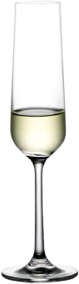 MZP Italin Premium Luxury Crystal Champagne Glasses Set of 2 - Elegant Champagne Flutes Glass with Long Stem - Unique Gift for Wedding, Anniversary - Ideal for Wine Glass -250 ml, Clear (250 ml, 2)