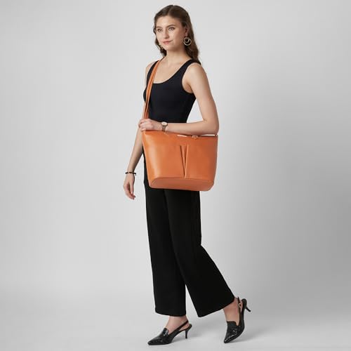 Image of Caprese Ostrich Large Tote Bag for Women with Adjustable & Detachable Starp | Stylish Shoulder & Handheld Bag | Fits Up to 16 Inch Laptop | Durable, Multi-Compartment Design for Work &Travel