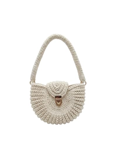 Sac crochet fait main pour femme : l'élégance artisanale d'un sac bandoulière demi-lune chic