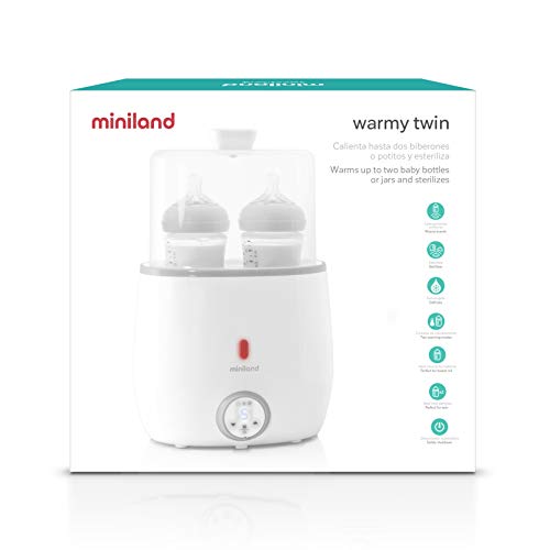 Chauffe-biberon Warmy twin blanc double stérilisateur rapide pour lait bébé