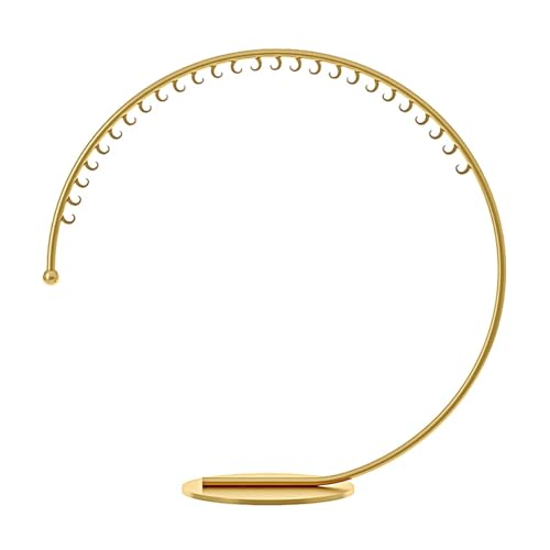Présentoir à vêtements rond en métal noir style C avec base stable