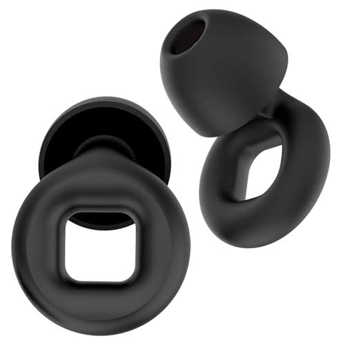 4 Tamaños Tapones Antirruido, Tapones Oídos Resistentes al Agua, Tapones para Dormir de Silicona, Quiet Tapones para Reducir el Ruido, Ideales para Casa y El Exterior,Negro