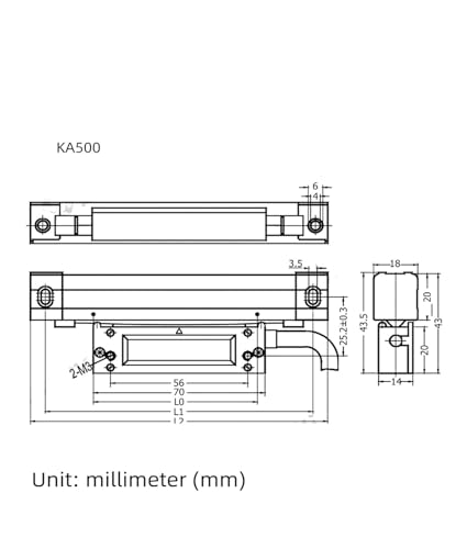 Sensor escala de rejilla KA500 1 Micrón 170 mm miniatura 2