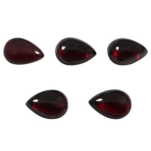 Cabochons en grenat naturel taillés en poire 6x9 mm pour création de bijoux uniques Lot de 5