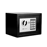 Bluelander Small Electronic Security Safe, Digital Lock and Keys, Bedroom Security Box, Cold Rolled Steel Material, Perfect for Hotels, Airbnb, Office and Home
