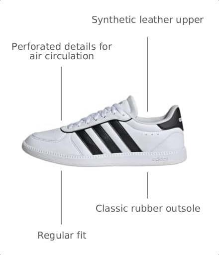 Image of adidas Unisex Breaknet Sleek Shoes, Cloud White Core Black Gold Metallic, 10