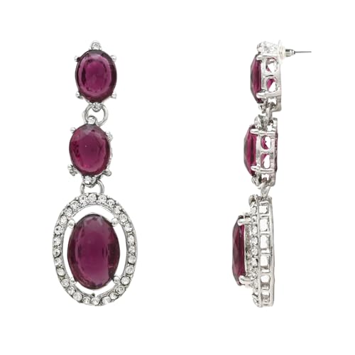 Image of I Jewels Silver Plated Stylish Design Crystal Diamond Necklace With Earrings & Maang Tikka Jewellery Set for Women