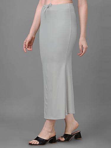 Image of Women's Saree Shapewear Petticoat, Cotton Blend Stretchable Mermaid Skirt, High Waist Tummy Control, Smooth Curve Fit with Adjustable Drawstring