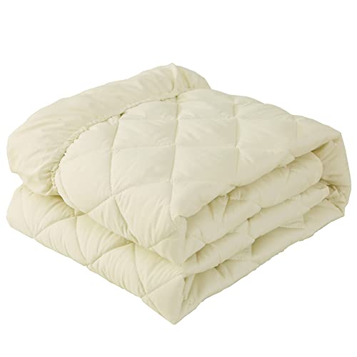 パッド一体型ボックスシーツ ベッドパッド ボックスシーツ 敷きパッド TEIJIN(帝人)マイティトップⅡ中綿使用 抗菌・防臭・防ダニ加工 洗える オールシーズン 全周ゴム付き ベッドカバー ベッドシーツ ベッドマット 敷きカバー ベージュ シングル 100x200x30cm