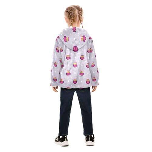 OTVEE Cute Owls Birds Dots Kids Hoodie Jacket Fall Spring Full Zip Warm Outwear Coat4