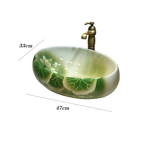 Lavabo carré ovale en céramique anti-éclaboussures avec accessoires - 3