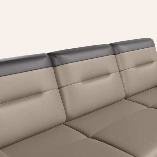 Interio by Godrej Vespera 3-Seater Synthetic Leather Sofa | 3-Years Warranty, Solid Wood, Peanut and Black - Image 4