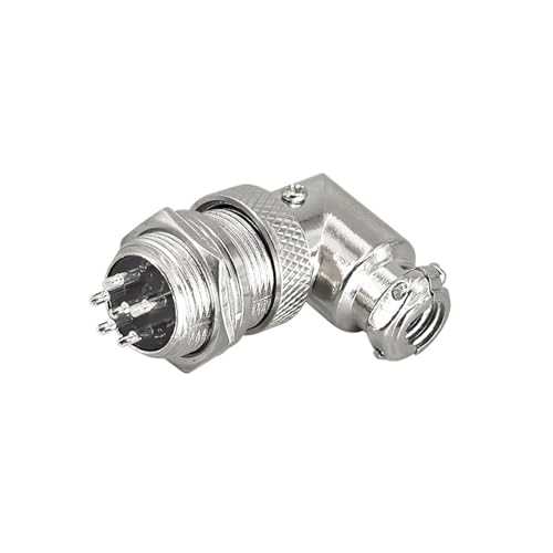Connecteur coudé push-pull GX16W 6 broches de 16 mm de diamètre avec isolation haute densité