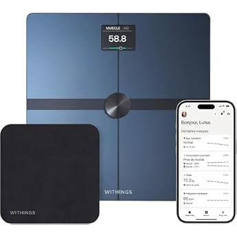 Withings Body Smart + Cleaning Kit - Clinically Validated Smart Scale with BIA for Body Fat Muscle Mass Visceral Fat Water BMI & Heart Rate