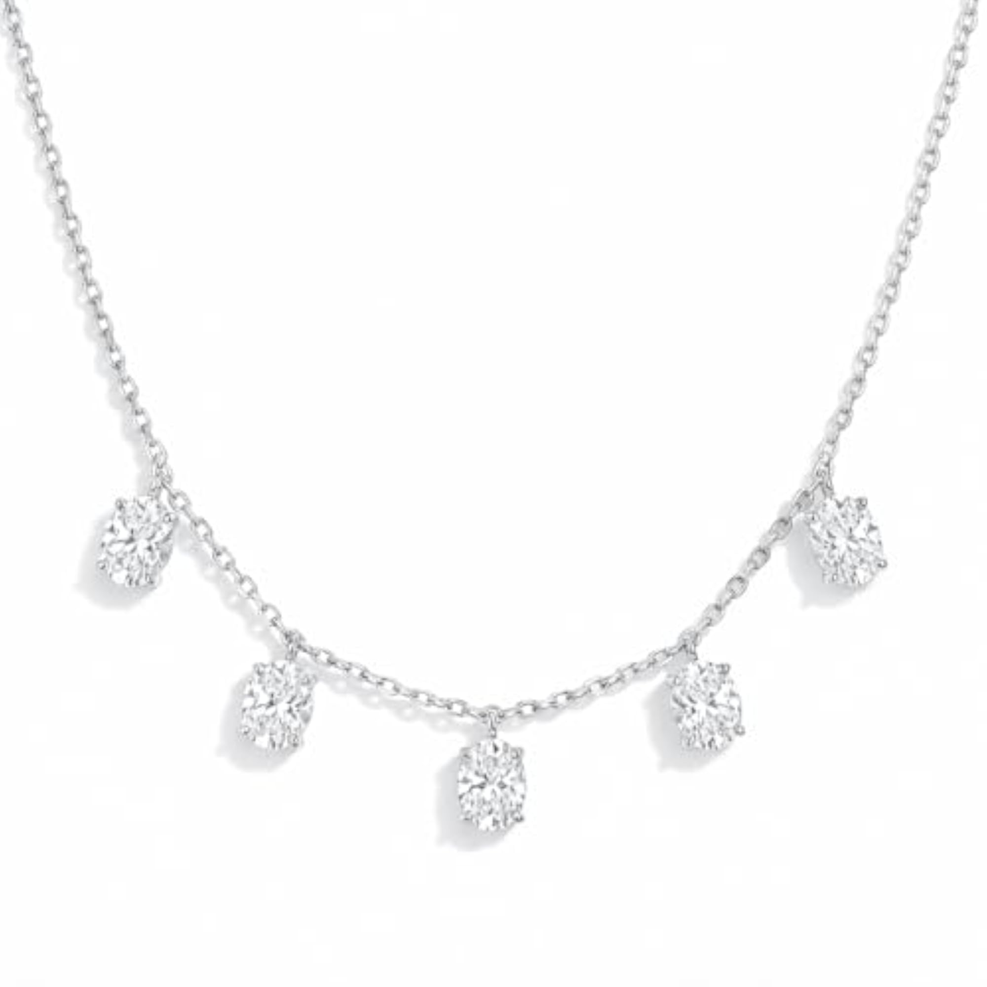 Women's 925 Sterling Silver Multi Stone Drop Necklace