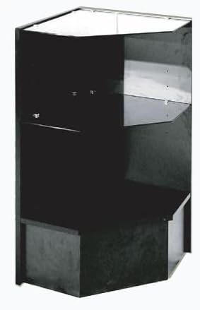 Pentagonal Corner with Glass Shelf, Black