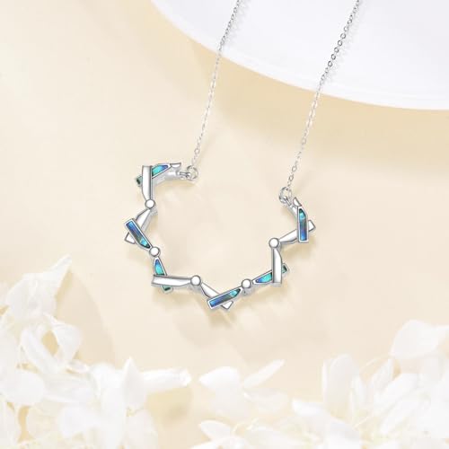 AXELUNA Star of David Necklace Sterling Silver Abalone Shell Butterfly Folding Hexagram Pendant Necklace Jewellery for Women Men3