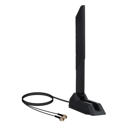 Tri-Band WiFi Antenna 2.4/5/6G RP-SMA Magnetic Base Adapter Antenna with 2.6ft Extension Cable for Asus Z690 B560 H610 H670 B660 Z690 Motherboard 2T2R PCI-E Bluetooth Network Router