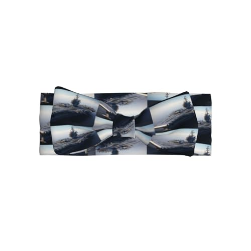 Baby Bow Headband Aircraft Carrier Pattern Soft, Skin-Friendly for Newborns 0-6 Months, for Baby Girls