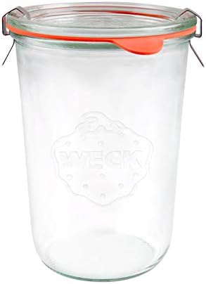 EcoBaker WECK 743 850ml Wide Mouthed Storage Jar Including Glass Lid, Seal & Clamps For Sourdough, Preserving, Canning, Yoghurt, Kimchi, Jam.