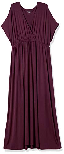 Amazon Essentials Women's Waisted Maxi Dress (Available In Plus Size), Burgundy, Medium #TOP6