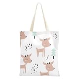 Foiosoh Bolsa de lona de madera con patrón infantil, bolsas de tela con asas, bolsa de mano de madera con patrón infantil, regalos a granel para mujeres y mujeres, Patrón infantil de madera blanca, 1