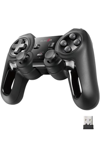 エレコム ワイヤレス ゲームパッド 13ボタン Xinput 振動 連射 高耐久 ブラック JC-U4113SBK 31WbERYTKtL.jpg