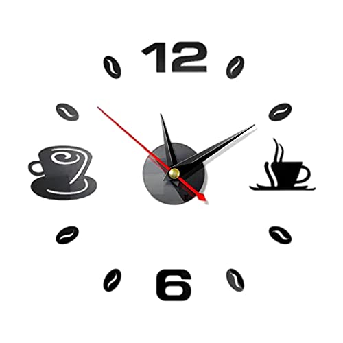 3D Bricolage Mur Horloge, Creative Horloge Murale, Stickers Muraux Miroir Horloges Murales Bricolage, Stickers Muraux DIY, Convient pour Salon, Cuisine, Bureau, Mécanisme Silencieux