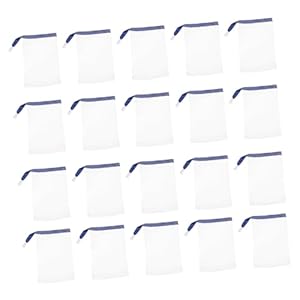 Gogogmee 20pcs Foaming Net Foaming Net Bubble Mesh Bag Soap Bag Scrubber Soap Storage Bags Soap Net Bag Bar Soap Pouch Soap Exfoliating Bag Mesh Ribbon Travel Nylon Clean Foam Net