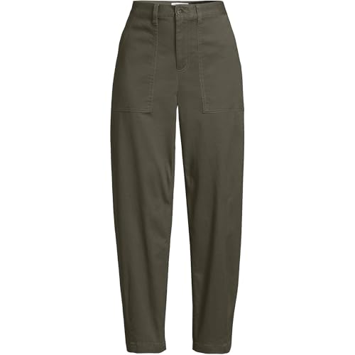 Lands' End Women's High Rise Barrel Leg Chino Pants3