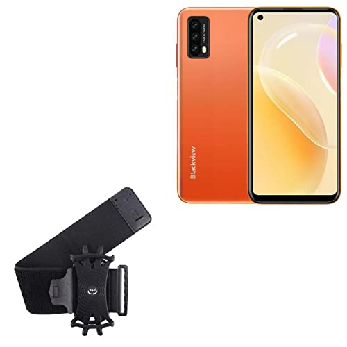 BoxWave Holster Compatible with Blackview A90 - ActiveStretch Sport Armband, Adjustable Armband for Workout and Running - Jet Black