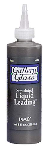 Plaid:Craft Gallery Glass Liquid Leading 8 oz-Black/Lote as a Pack of 3