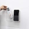 Clear TV Remote Control Holder Wall Mounted Charging Phone Holder Media Storage Organizer Wall Box for Phone (2 Compartment)
