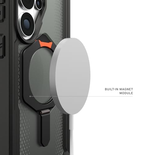 Image of Urban Armor Gear UAG Designed for Galaxy S26 Ultra 5G Case, Plasma XTE - Compatible with Magnetic Charging with Kickstand, Transparent Rugged Military Drop Tested Protective Cover - Black /Orange