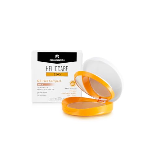 Heliocare 360º Color Compacto Oil Free Beige.- Fotoprotección avanzada con color, antioxidante, formato compacto, acabado mate, para pieles mixtas o grasas,10 gr.